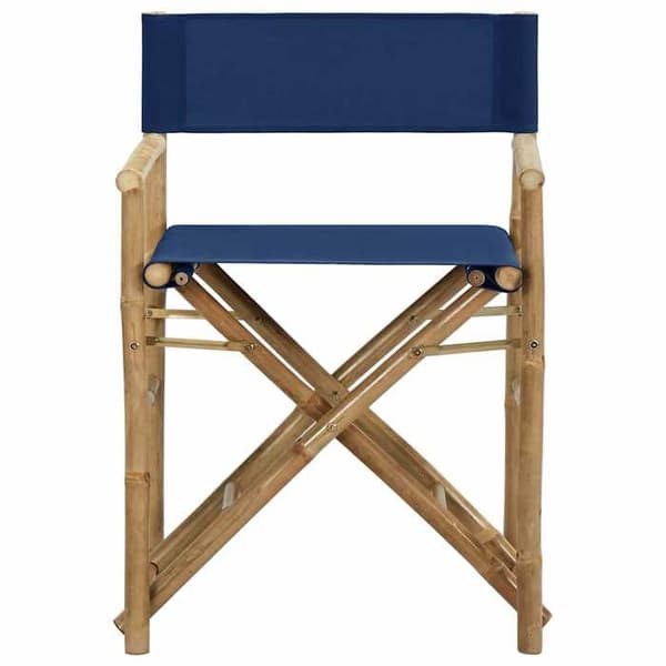 Maison Exclusive - Fällbara direktörsstolar, set om 2, Blå Bambou och tyg