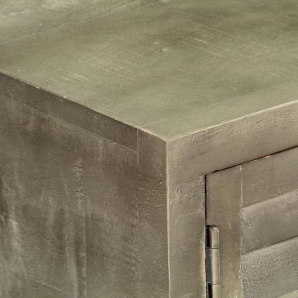 Maison Exclusive - Solid mangotræ TV-møbel i grå med messing 110x30x48 cm Grå