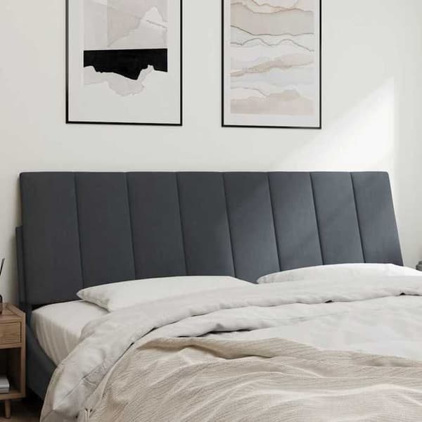 Päätytyyny - MAISON EXCLUSIVE - Hanko - Tummanharmaa - 160 cm - Pehmustettu sametti mörkgrå