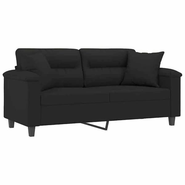 Maison Exclusive - 2-personers sofa med sorte puder 140 cm mikrofiberstof