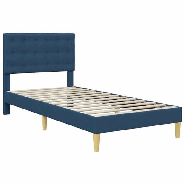 Maison Exclusive - Sängram med madrass Blå 100 x 200 cm Tyg Blå