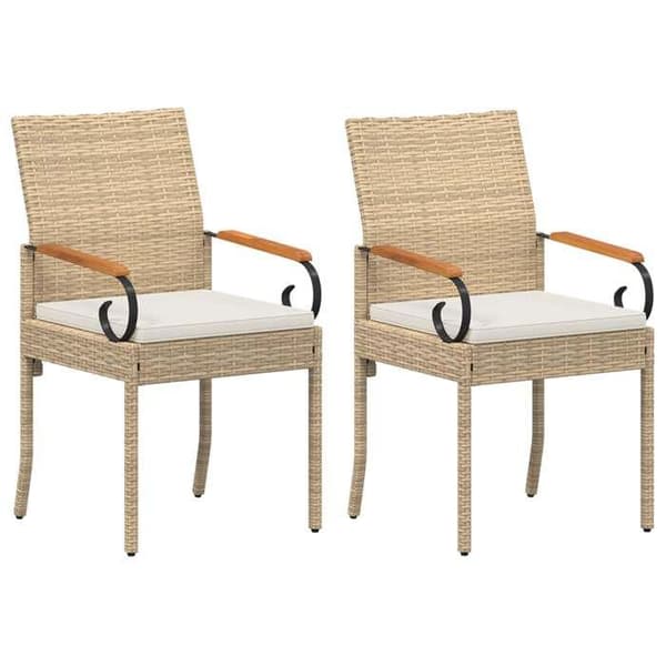 Maison Exclusive - Trädgårdsstolar 2 st Beige och krämvit Beige och vit kräm