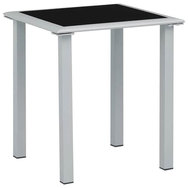 Maison Exclusive - Havebord Sort og sølv 41x41x45 cm Stål og glas