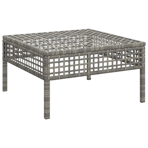Trädgårdsstol - Rutig vävdesign - Grå - Flätad resin - Vadderad kudde grå