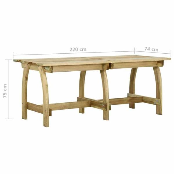 Maison Exclusive - Puutarhapöytä 220x74x75 cm Imprägnöity mänty