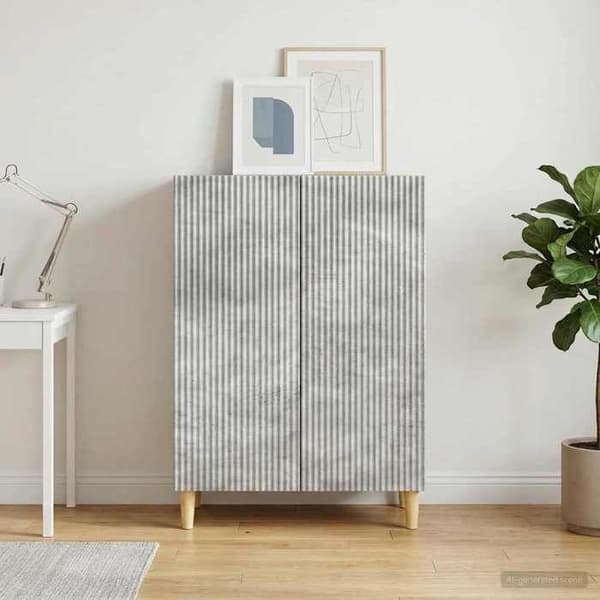 Maison Exclusive - Buffé Grå betong 66 x 34,5 x 90 cm Ingenjörsträ Betonggrå