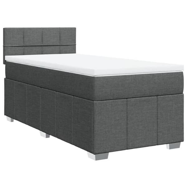 Maison Exclusive - Sänkyperä ja tummanharmaa patja 90x190 cm Kangas