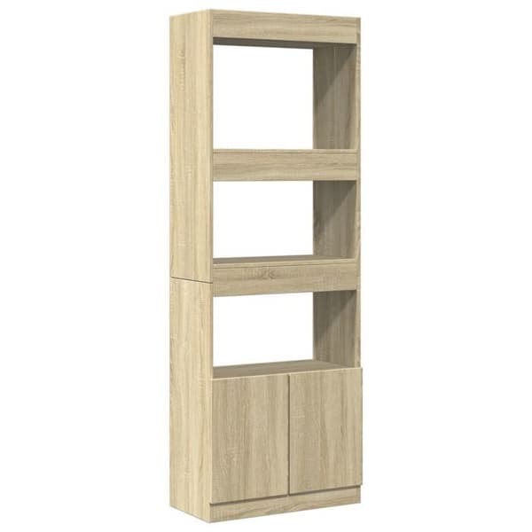 Maison Exclusive - Buffet høj 63x33x180 cm egetræ sonoma ingeniørtræ