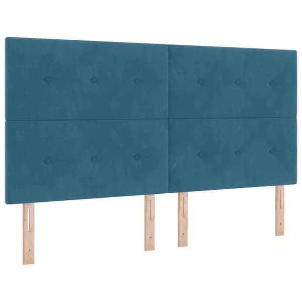 Maison Exclusive - Säng med förvaring och madrass samt mörkblå LED 180 x 200 cm Sammet Mörkblå