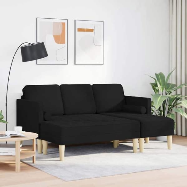 Maison Exclusive - 2 kpl sohvakokonaisuus musta polyesteri Svart