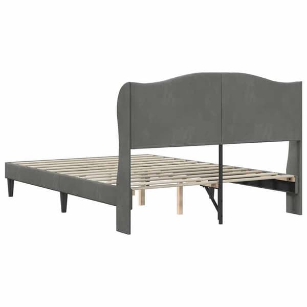 Maison Exclusive - Sängram med huvudgavel Mörkgrå 120 x 190 cm Sammet