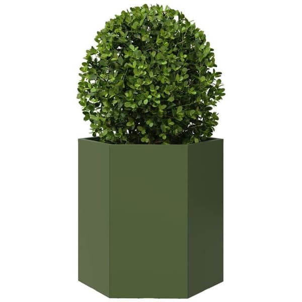 Maison Exclusive - Olivengrøn hexagonal plantekasse 46x40x45 cm stål