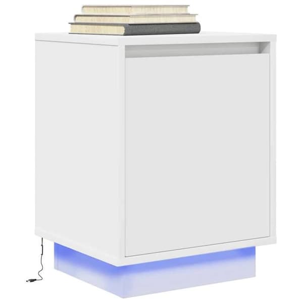 Maison Exclusive - Natborde med LED-lys 2 stk hvid 38x34x50 cm