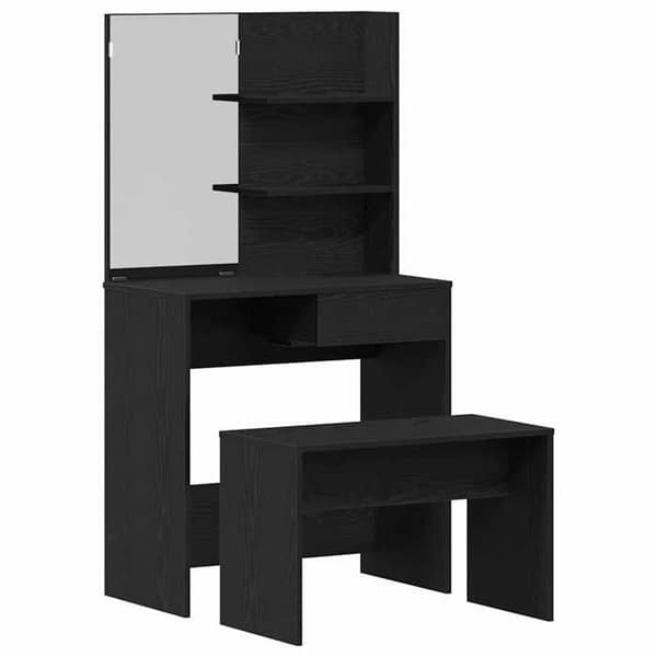 Maison Exclusive - Sæt med 2 pc. Makeupbord i sort eg 74,5 x 40 x 141 cm svart ek
