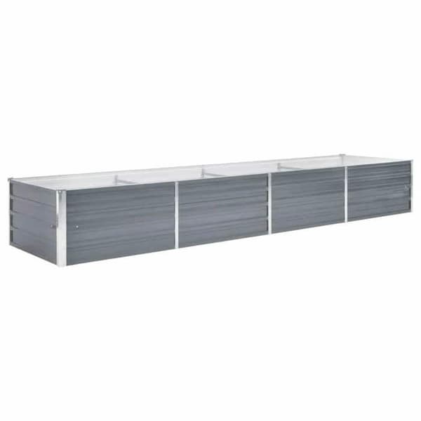 Maison Exclusive - Nostettu puutarhavuode Galvanoitu teräs 320x80x45 cm Harmaa