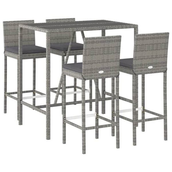 Havemøbel sæt - Maison Exclusive - Grå - Flettet harpik (poly rattan) - 5 dele