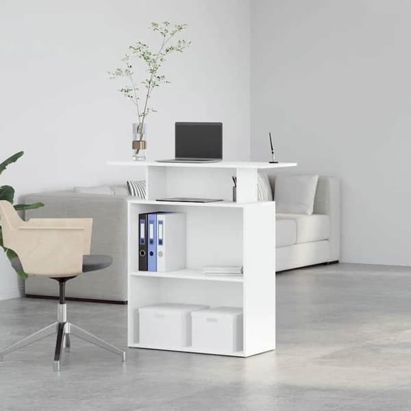 Maison Exclusive - Vit receptionsbord 100x40x104 cm Ingenjörsträ Vit