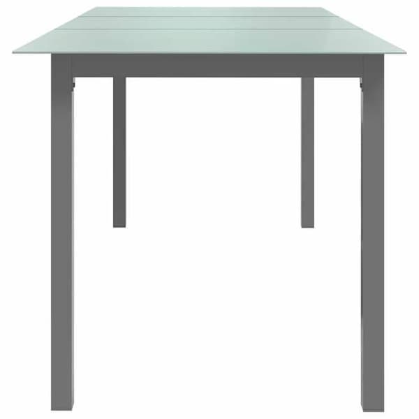 Havemøbel - EKSKLUSIV HUS - 190x90x74 cm - Lys grå - Aluminium - Glas Ljusgrått