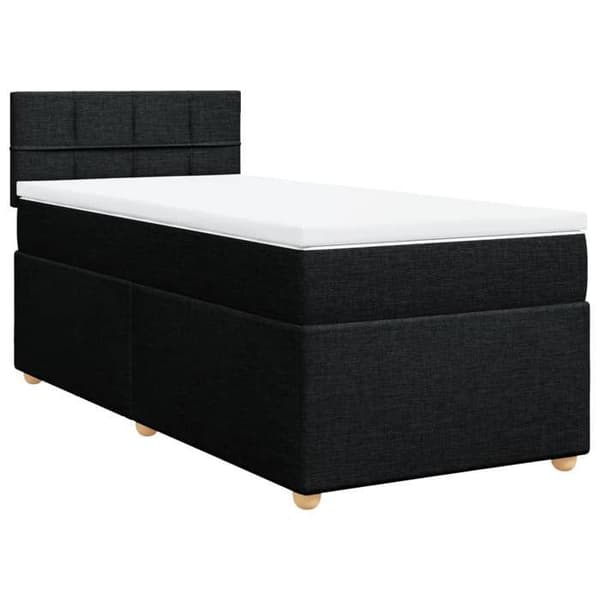 Maison Exclusive - Sängyn levylaitteisto ja musta patja 80x200 cm Kangas