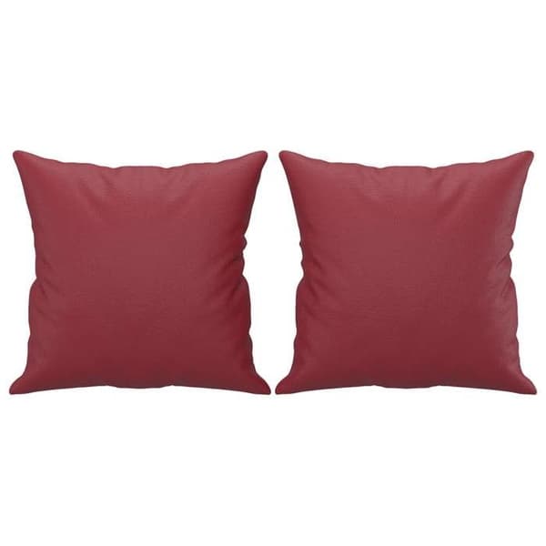 Maison Exclusive - Set med 2 soffor och kuddar i bordeauxfärgad konstläder