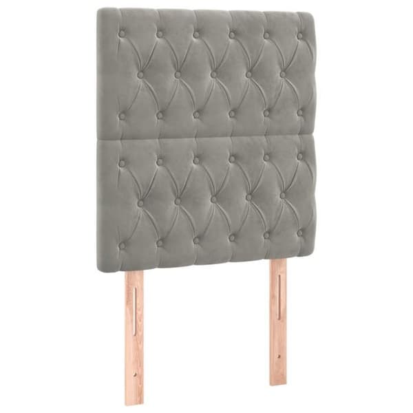 Maison Exclusive - LED Hovedgærde Lys Grå 80x7x118/128 cm Velour ljusgrått