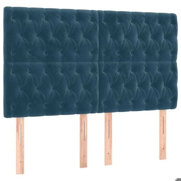 Maison Exclusive - Mörkblå sänggavel 160x7x118/128 cm Sammet Mörkblå