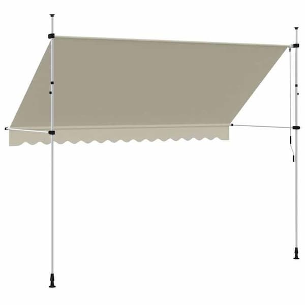 Maison Exclusive - Manuel udtrækkelig markise 350 cm Creme Grädde
