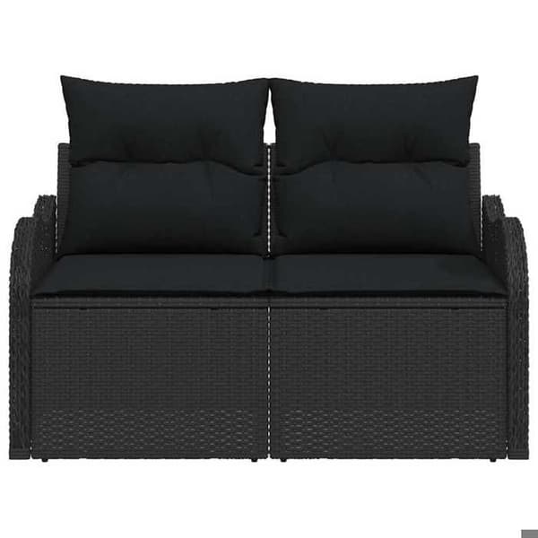 Havemøbel - EKSKLUSIV HUS - 121x62x69 cm - Sort - Poly rattan - 2 pladser Svart