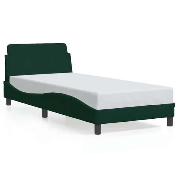 Maison Exclusive - Dover-sänkykehys tummanvihreä 90x190 cm sametti