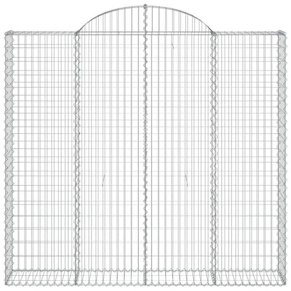 Gabionkorgar - Arqués - 3 st - 200×50×180/200 cm - Galvaniserat järn silver-