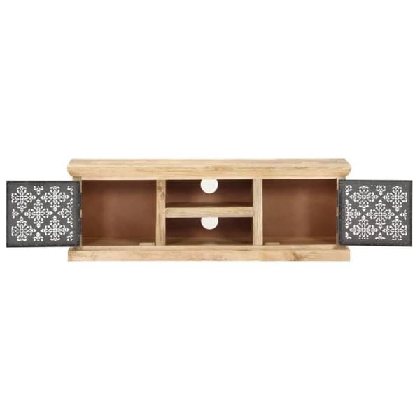 Maison Exclusive - TV-møbel med stålskabe 120x30x40 cm Mango træ Ej specificerat