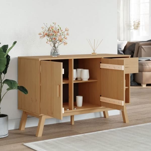 Maison Exclusive - Buffet OLDEN ruskea 114x43x73,5 cm massiivipuusta