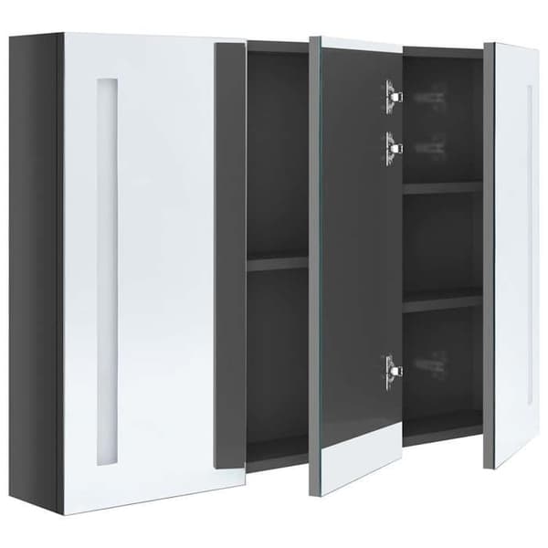 Maison Exclusive - LED-peilikaappi 89x14x62 cm Kiiltävä harmaa