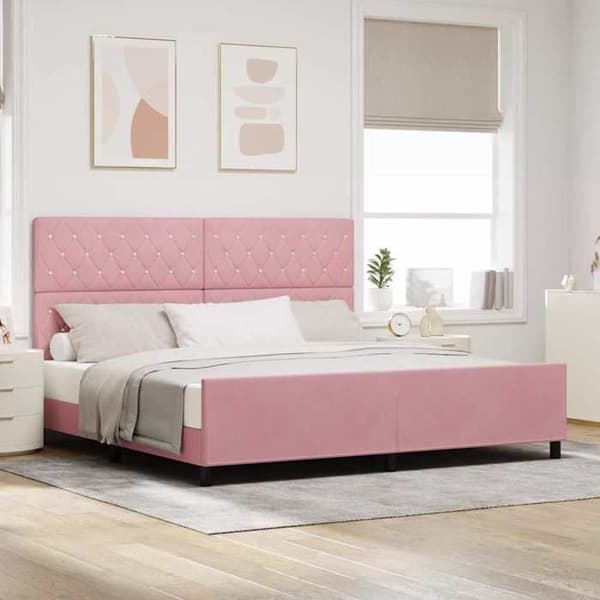 Maison Exclusive - Jousipatja ruusupäällysteellä 200 x 200 cm Sametti Ros