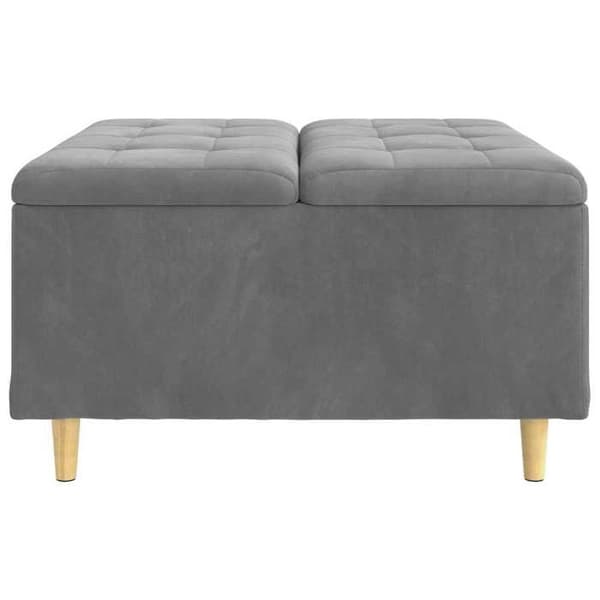 Maison Exclusive - Ottoman med förvaring Mörkgrå 80 x 80 x 45 cm Sammet