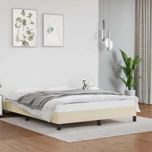 Maison Exclusive - Sengestel uden madras creme 140x200 cm kunstlæder Grädde