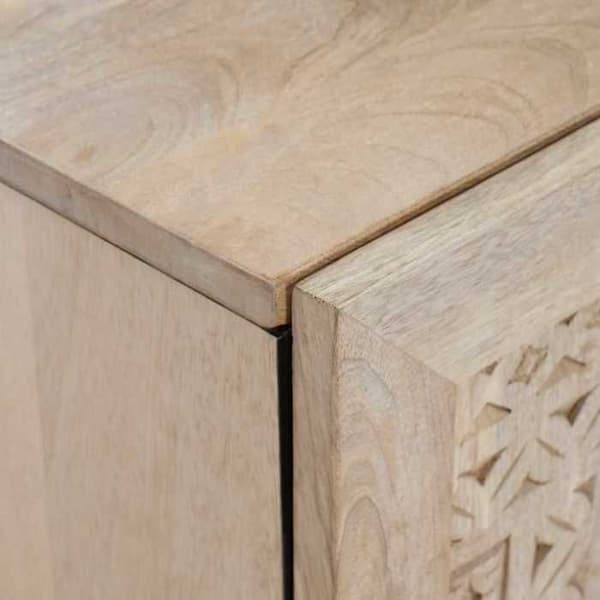 Buffé - EXKLUSIVT HUS - 40 x 33 x 75 cm - Massivt mangoträd - Vit - Nutida Vit