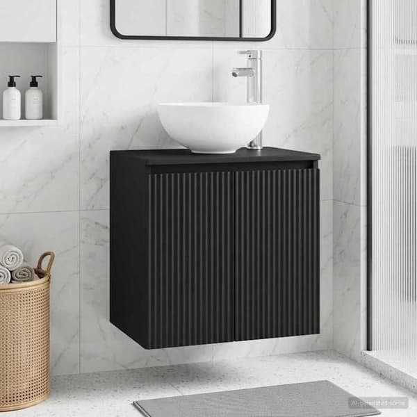 Eksklusiv hus - Vægmonteret håndvask vanity Sort 49,5 x 41 x 64,5 cm