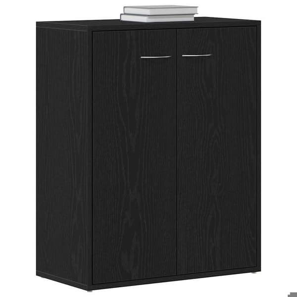 Maison Exclusive - Buffet i sort egetræ 60x30x75 cm ingeniørtræ