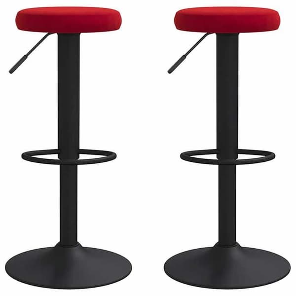 Maison Exclusive - Barstolar set om 2 röd vinröd sammet