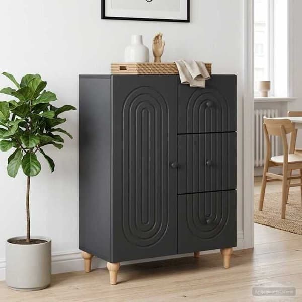 Maison Exclusive - Buffet Sort 66 x 34,5 x 90 cm Ingeniørtræ