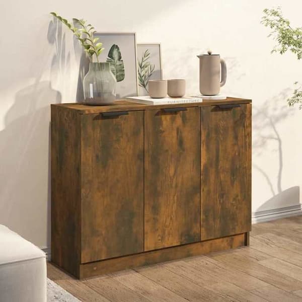 Maison Exclusive - Buffé Ek rökt 90,5x30x70 cm Ingenjörsträ