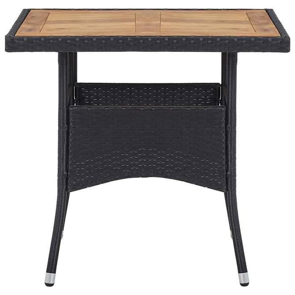 Maison Exclusive - Utomhusbord i svart flätad resin och solid akaciaträ