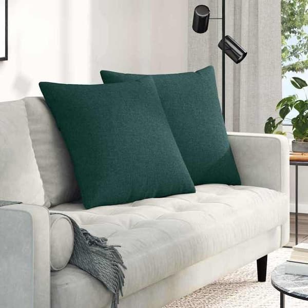 Maison Exclusive - Soffkuddar 2 st tyg Mörkgrön 80 x 80 cm