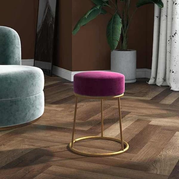 Maison Exclusive - Pyöreä violetti samettijakkara Violett