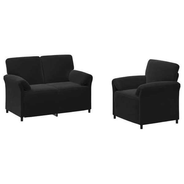 Maison Exclusive - 2 kpl sohvakokonaisuus musta sametti