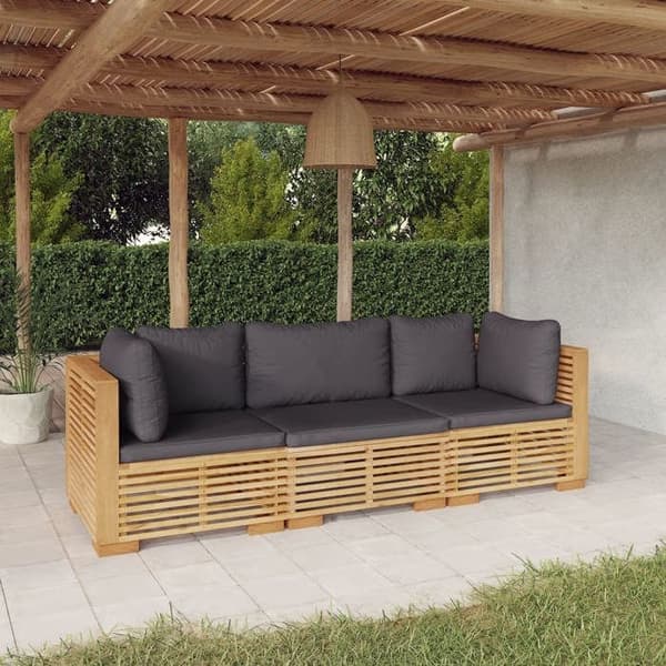 Maison Exclusive - Havegruppe 3 stk med puder i solid teaktræ