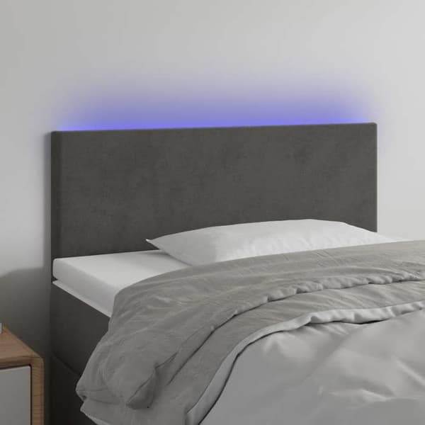 Maison Exclusive - LED-huvudgavel Mörkgrå 100x5x78/88 cm Sammet mörkgrå