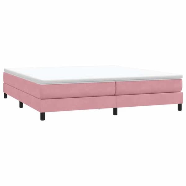 Maison Exclusive - Sängyn lattiapuu ilman patjaa vaaleanpunainen 200x210 cm sametti