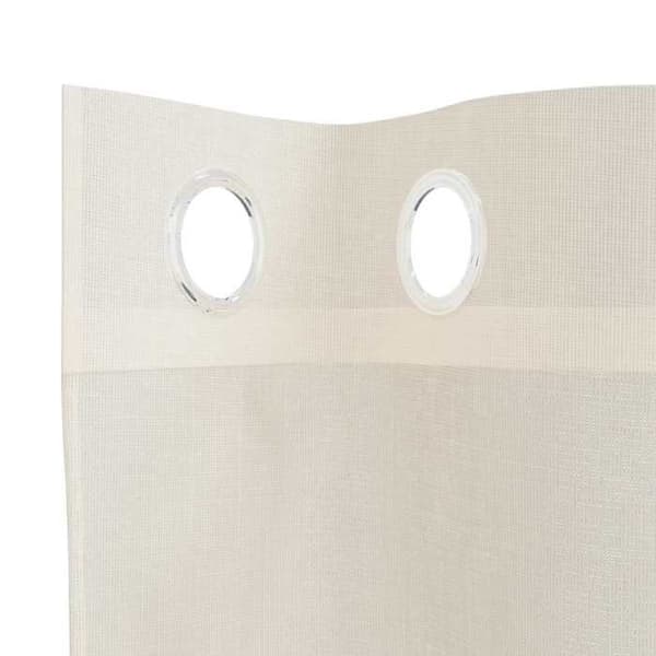 Verho - MAISON EXCLUSIVE - 140 x 245 cm (2 kpl) - Kermansävy - Polyesteri - Renkaat Grädde